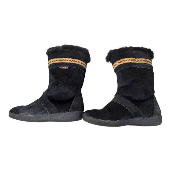 Tecnica Skandia Cowhide Goat Women's Brown Fur Insulated Ski Winter Boots Sz 7.5 - Picture 9 of 10